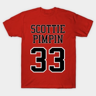 Scottie Pimpin 33 Jersey Shirsey (Black & White Lettering) T-Shirt